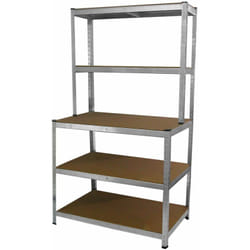 Etablis Etagère de Rangement en Acier Galvanisé Sans Boulons pour Atelier, Garage, Hangar et Espaces Commerciaux. 100cm x 180cm x 60cm