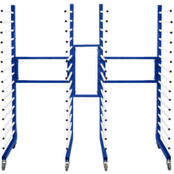 Chariots de Séchage Combinables en Acier Bleu x2 & Connecteur – 25KG / Niveau, 15 Étages, Jusqu'à 375KG - Étagères Interconnectables sur Roulettes –