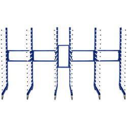 Chariots de Séchage Combinables en Acier Bleu x3 & 2 Connecteurs – 25KG / Niveau, 15 Étages, Jusqu'à 375KG - Étagères Interconnectables sur Roulettes