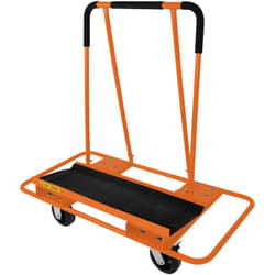 Chariot pour plaques de plâtre Transport de Panneaux 1000 kg Acier Lourd 2 Roues Fixes & 2 Pivotantes avec Freins Poignée en Mousse Tapis Antidérapant