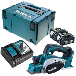 Makita - Rabot 18V lxt largeur 82 mm (2x3,0Ah) en makpac DKP180RFJ