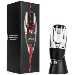 Aérateur De Vin Savisto En Acrylique Avec Bec Verseur Filtre Et Présentoir - Noir
