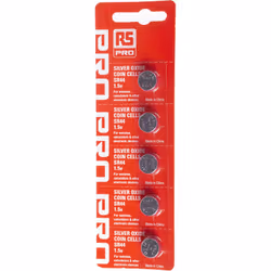Taille = SR44 Chimie = Oxyde d'argent Tension nominale = 1.55V Capacité = 165mAh Type de terminaison = Standard Diamètre = 11 ...