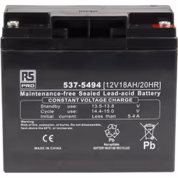 Capacité = 18Ah Tension nominale = 12V Fabrication = AGM Type de terminaison = T12 Dimensions = 181.5 x 77 x 167.5mm Poids = ...