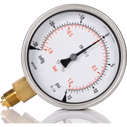 Mesure de pression minimum = -1bar Mesure de pression maximum = 1bar Type de jauge de pression = Cadran Diamètre extérieur de ...