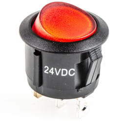 Rs Pro - Interrupteur à bascule Rouge Unipolaire à une direction On-None-Off lumineux ( Prix pour 1 )