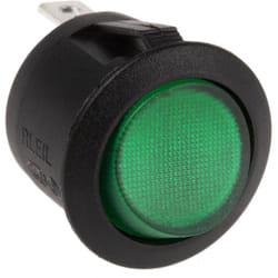 Rs Pro - Interrupteur à bascule Vert Unipolaire à une direction Verrouillable lumineux ( Prix pour 1 )