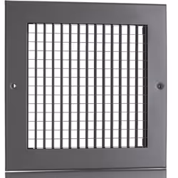 Dimensions = 200 x 200mm Largeur de bride = 20mm Configuration des volets = Eggcrate Matériau = Aluminium Couleur = Argent Ha ...