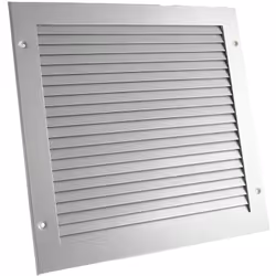 Dimensions = 347 x 347mm Largeur de bride = 32mm Configuration des volets = Parallèle Matériau = Aluminium Couleur = Argent H ...