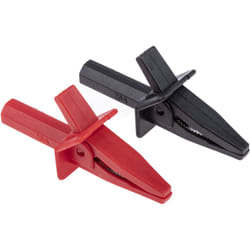 Rs Pro - Pince crocodile, 10A, noire, rouge, 30mm ( Prix pour 1 paire )