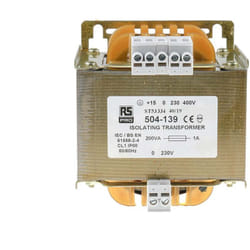 Transformateur d'isolement, Vin 230 V ac, 245 V ac, 400 V ac, 415 V ac, Vout 230V c.a., 200VA, sorties ( Prix pour 1 )