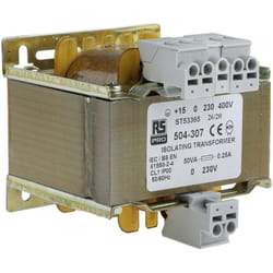Rs Pro - Transformateur d'isolement, Vin 230 v ac, 245 v ac, 400 v ac, 415 v ac, Vout 230V c.a., 50VA, sorties ( Prix pour 1 )