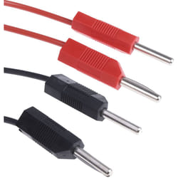 Cordon de test 4mm RS PRO, Noir, 4A, 15V, long. 1m ( Prix pour 1 paire )