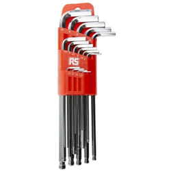 Rs Pro - Jeu de clés Allen en l 1.27mm Métrique Tête sphérique 15 pièces , Bras Long ( Prix pour 1 )
