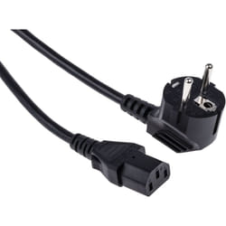 Câble d'alimentation, Noir, Connecteur C13, IEC vers CEE 7 / 4, Schuko, 250 V / 10 A, 2.5m ( Prix pour 1 )