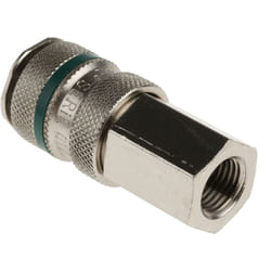 Raccord rapide pneumatique RS PRO, Filetage vers Femelle G 1/4 Femelle 1/4pouces Rectus 17, Schrader NW5 en Laiton ( Prix pour 1 )
