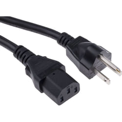 Rs Pro - Câble d'alimentation, Noir, Connecteur C13, iec vers nema 5-15P, fiche mâle américaine, 125 v / 10 a, 2m ( Prix pour 1 )
