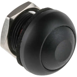 Rs Pro - Bouton-poussoir miniature, Momentané, Unipolaire à une direction, 400 mA @ 32 v c.a., Noir, Montage panneau ( Prix pour 1 )