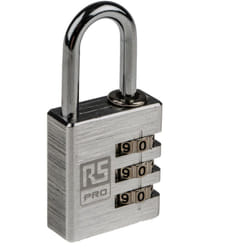 Cadenas à combinaison RS PRO en Aluminium, Ø anse 5mm ( Prix pour 1 )