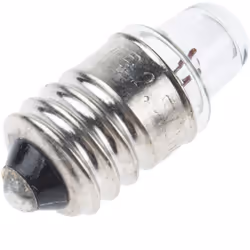 Tension = 2,5 V Base de la lampe = E10 Courant = 200 mA Diamètre = 10mm Longueur = 25 mm Couleur de lentille = Clair Luminosi ...