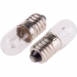 Tension = 48 V Base de la lampe = E10 Courant = 100 mA Diamètre = 10mm Taille de la lampe = T3 1/4 Longueur = 28 mm Couleur d ...