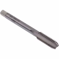 Taille de filetage = BSW 3/8 pouce Type = Robinet droit Nombre de pièces = 2 Matériau = HSS BSW - Jeu de tarauds. Un taraud é ...
