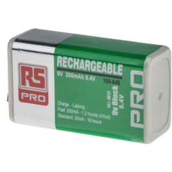 Batterie 9 V RS PRO 200mAh NiMH ( Prix pour 1 )