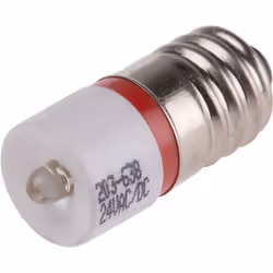 Tension nominale = 24V c.a. / V c.c. Couleur du flux lumineux = Rouge Intensité = 1750mcd Base de la lampe = E10 Type de boit ...