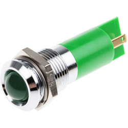 Voyant LED lumineux Vert RS PRO, dia. 14mm, 12V c.a. ( Prix pour 1 )