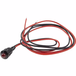 Tension nominale = 12V c.c. Couleur du flux lumineux = Rouge Taille de l'orifice de fixation = 8mm Type de lampe = LED Type d ...