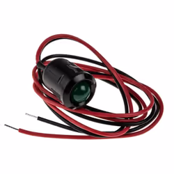Tension nominale = 12V c.c. Couleur du flux lumineux = Vert Taille de l'orifice de fixation = 12mm Type de lampe = LED Type d ...
