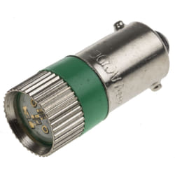 Rs Pro - Voyant à led Vert, culot BA9S, 48V c.a. / v c.c. ( Prix pour 1 )
