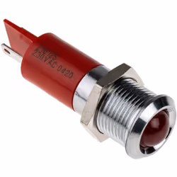 Tension nominale = 230V c.a. Couleur du flux lumineux = Rouge Taille de l'orifice de fixation = 14mm Type de lampe = LED Indi ...