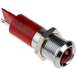 Rs Pro - Voyant led lumineux Rouge dia. 14mm, 230V c.a., IP67 ( Prix pour 1 )