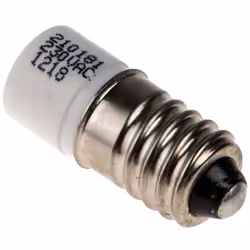 Tension nominale = 230V c.a. Couleur du flux lumineux = Blanc Intensité = 410mcd Base de la lampe = E10 Type de boitier = Sim ...