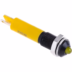 Tension nominale = 24V c.c. Couleur du flux lumineux = Jaune Taille de l'orifice de fixation = 6mm Type de lampe = LED Taille ...