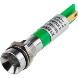 Rs Pro - Voyant led lumineux Vert dia. 8mm, 12V, IP67 ( Prix pour 1 )