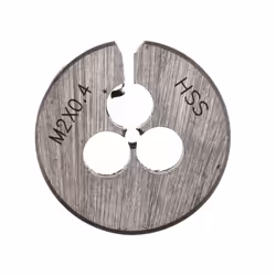 Taille de filetage = M2 Pas = 0.4mm Diamètre extérieur = 13/16pouce Filières HSS (classe M2). Filières de précision, conforme ...