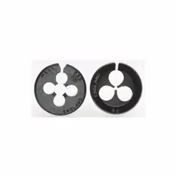 Taille de filetage = M4 Pas = 0.5mm Diamètre extérieur = 13/16pouce Matériau = HSS Filières HSS (classe M2). Filières de préc ...