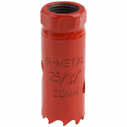 Type d'embout = Scie cloche Arbre inclus = Non Matériau = HSS Profondeur de coupe = 32mm Nombre de pièces = 1 Type = Scie clo ...