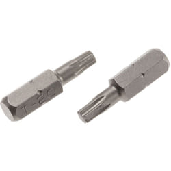 Embout de vissage RS PRO Torx, T20, L. 25 mm, Acier chrome vanadium ( Prix pour Lot de 5 )