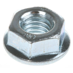 Rs Pro - Ecrou hexagonal à collerette de diamètre 14.2mm, M6, Acier Galvanisé brillant ( Prix pour Sachet de 100 )