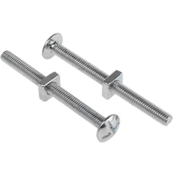 Rs Pro - Boulon, Vis à tête plate large + écrou carré, Acier, M6 x 70mm ( Prix pour Boîte de 100 )