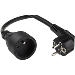 Câble d'alimentation, Noir, Connecteur cee 7/7, Schuko vers cee 7/7, Schuko, 5m ( Prix pour 1 )