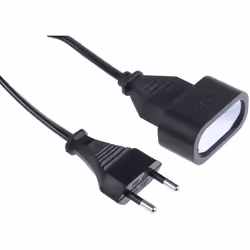 Connecteur A = CEE 7/17, Europlug Connecteur B = CEE 7 / 16, Europlug Longueur = 3m Courant = 6 A Couleur de gaine = Noir Ten ...