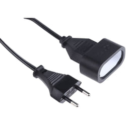 Rs Pro - Câble d'alimentation, Noir, Connecteur cee 7/17, Europlug vers cee 7 / 16, Europlug, 250 v / 6 a, 3m ( Prix pour 1 )