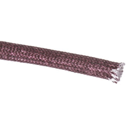 Gaine Tressée 4mm RS PRO, Marron en Fibre de verre acrylique, 5m ( Prix pour Paquet de 3 )