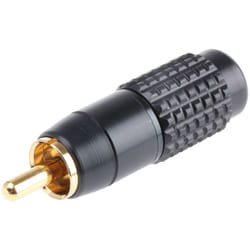 Rs Pro - Fiche rca Mâle, Montage sur câble Droit, Contacts plaqués Or ( Prix pour 1 )