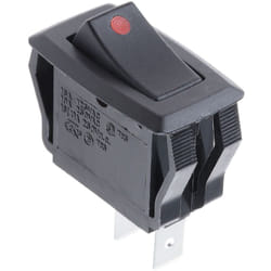 Rs Pro - Interrupteur à bascule Noir/Rouge Unipolaire à une direction On-None-Off ( Prix pour 1 )