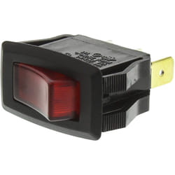 Rs Pro - Interrupteur à bascule Rouge Unipolaire à une direction On-None-Off lumineux ( Prix pour 1 )
